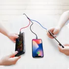 Baseus 3in1 Three Primary Colors USB - USB-C + micro + Lightning Kábel - 1.2m 3A