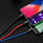 Baseus 3in1 Three Primary Colors USB - USB-C + micro + Lightning Kábel - 1.2m 3A