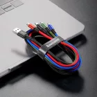 Baseus 4in1 USB-A - USB-C + 2x Lightning + micro Kábel - 1.2m 3.5A - Fekete