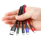 Baseus 4in1 USB-A - 2x USB-C + Lightning + micro Kábel - 1.2m 3.5A - Fekete
