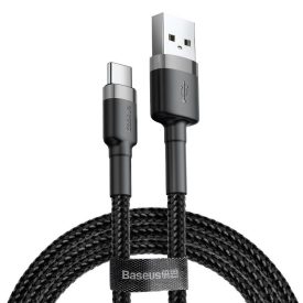 Baseus Cafule USB-A - USB-C Kábel - 3m 2A - Fekete-Szürke Baseus Cafule USB-A - USB-C Kábel - 3m 2A - Fekete-Szürke