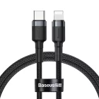 Baseus Cafule USB-C - Lightning Kábel - 1m 18W PD - Fekete-Szürke