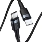 Baseus Cafule USB-C - Lightning Kábel - 1m 18W PD - Fekete-Szürke