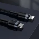 Baseus Cafule USB-C - Lightning Kábel - 1m 18W PD - Fekete-Szürke