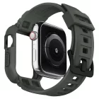 Apple Watch 44mm / 45mm Tok és Szíj - Spigen Rugged Armor Pro - Zöld