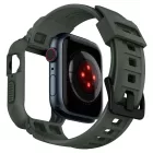 Apple Watch 44mm / 45mm Tok és Szíj - Spigen Rugged Armor Pro - Zöld