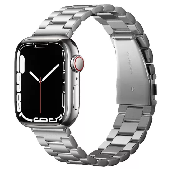 Apple Watch (42/44/45/49mm) Óraszíj - Spigen Modern Fit - Ezüst