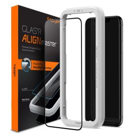   iPhone 11 / XR Kijelzővédő Üvegfólia - Spigen Glas.tR AlignMaster Full Cover