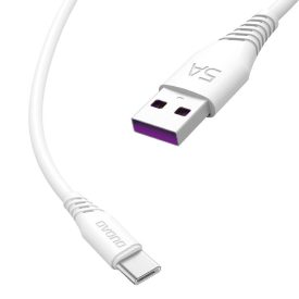 Dudao USB-A - USB-C Kábel - 1m 5A - Fehér Dudao USB-A - USB-C Kábel - 1m 5A - Fehér