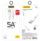 Dudao USB-A - USB-C Kábel - 2m 5A - Fehér