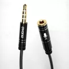 Dudao Audio Hosszabító Kábel - 4 pólusú - 3.5mm jack - 1m - Fekete
