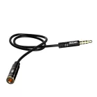 Dudao Audio Hosszabító Kábel - 4 pólusú - 3.5mm jack - 1m - Fekete