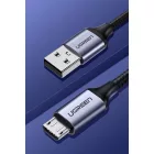 Ugreen USB-A - micro USB Kábel - 1m 2.4A - Szürke
