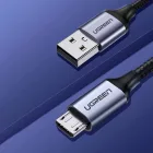Ugreen USB - micro USB Kábel - 2m 2.4A - Szürke