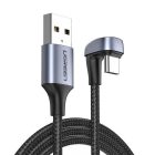 Ugreen USB-A - USB-C Derékszögű Gamer Kábel - 1m 3A 18W