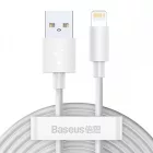 Baseus Simple Wisdom USB-A - Lightning Kábel - 1.5m 2.4A - Fehér - 2db