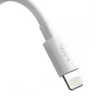 Baseus Simple Wisdom USB-A - Lightning Kábel - 1.5m 2.4A - Fehér - 2db