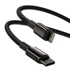 Baseus Tungsten Gold USB-C - Lightning Kábel - 2m 20W - Fekete