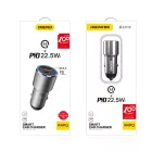 Dudao Autós Töltő USB + USB-C 22,5W PD QC - Szürke