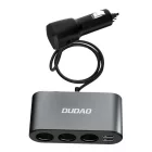 Dudao Autós Töltő 2xUSB + 3x Szivargyújtó Elosztó 3,4A - Fekete