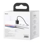 Baseus Super Si Hálózati Töltő 20W - USB-C + 1m USB-C-Lightning Kábel - Fekete