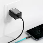 Baseus Super Si Hálózati Töltő 20W - USB-C + 1m USB-C-Lightning Kábel - Fekete