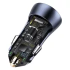 Baseus Golden Contactor Pro Autós Töltő 40W - 2x USB-A + USB A-C Kábel - SCP FCP AFC - Szürke
