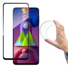 Samsung Galaxy M51 Kijelzővédő Üvegfólia - Wozinsky Full Cover Flexi Nano Glass - Fekete Kerettel