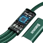 Baseus 3in1 Rapid USB-C - USB-C + micro + Lightning Kábel - 1.5m 3A - Zöld