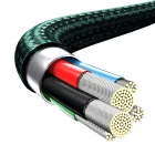 Baseus 3in1 Rapid USB-C - USB-C + micro + Lightning Kábel - 1.5m 3A - Zöld