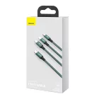 Baseus 3in1 Rapid USB-C - USB-C + micro + Lightning Kábel - 1.5m 3A - Zöld