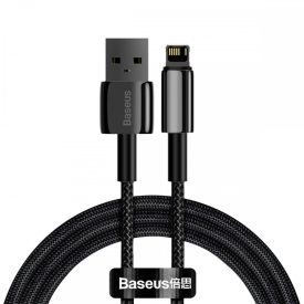 Baseus Tungsten Gold USB-A - Lightning Kábel - 1m 2.4A - Fekete   Baseus Tungsten Gold USB-A - Lightning Kábel - 1m 2.4A - Fekete