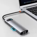Baseus Metal Gleam Series 8in1 USB-C HUB - 3x USB 3.0 + HDMI + USB-C PD + RJ45 + SD