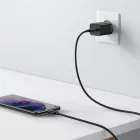 Baseus Super Si Hálózati Gyorstöltő 25W - USB-C + 1m USB-C-USB-C Kábel - Fekete