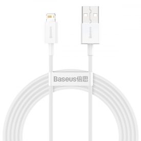Baseus Superior USB-A - Lightning Kábel - 2m 2.4A - Fehér Baseus Superior USB-A - Lightning Kábel - 2m 2.4A - Fehér