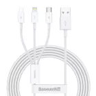 Baseus 3in1 Superior USB-A - USB-C + micro + Lightning Kábel - 1.5m 3.5A - Fehér