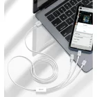 Baseus 3in1 Superior USB-A - USB-C + micro + Lightning Kábel - 1.5m 3.5A - Fehér