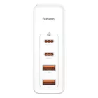 Baseus GaN2 Pro Hálózati Gyorstöltő 100W - 2xUSB + 2xUSB-C - Fehér