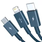 Baseus 3in1 Superior USB-A - USB-C + micro + Lightning Kábel - 1.5m 3.5A - Kék