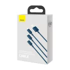 Baseus 3in1 Superior USB-A - USB-C + micro + Lightning Kábel - 1.5m 3.5A - Kék