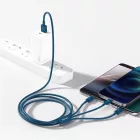 Baseus 3in1 Superior USB-A - USB-C + micro + Lightning Kábel - 1.5m 3.5A - Kék