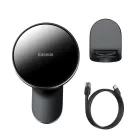 Baseus Mágneses Autós Tartó és Qi Töltő 15W (MagSafe Kompatibilis - Fekete