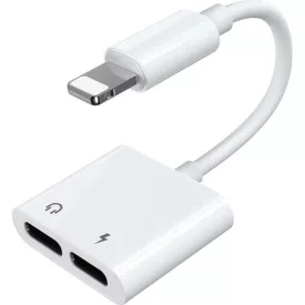   Joyroom Lightning - 2x Lightning Audio és Töltő Adapter - Fehér