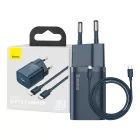 Baseus Super Si Hálózati Töltő 20W - 1xUSB-C +1m USB-C-Lightning Kábel - Kék