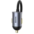Baseus Share Together Autós Töltő Hosszabbító Kábellel - 3x USB + USB-C - 120W - Szürke