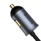 Baseus Share Together Autós Töltő Hosszabbító Kábellel - 3x USB + USB-C - 120W - Szürke
