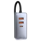 Baseus Share Together Autós Töltő Hosszabbító Kábellel - 3x USB + USB-C - 120W - Szürke