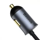Baseus Share Together Autós Töltő Hosszabbító Kábellel - 2x USB + 2x USB-C - 120W - Szürke