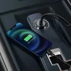 Baseus Share Together Autós Töltő Hosszabbító Kábellel - 2x USB + 2x USB-C - 120W - Szürke