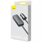 Baseus Share Together Autós Töltő Hosszabbító Kábellel - 2x USB + 2x USB-C - 120W - Szürke